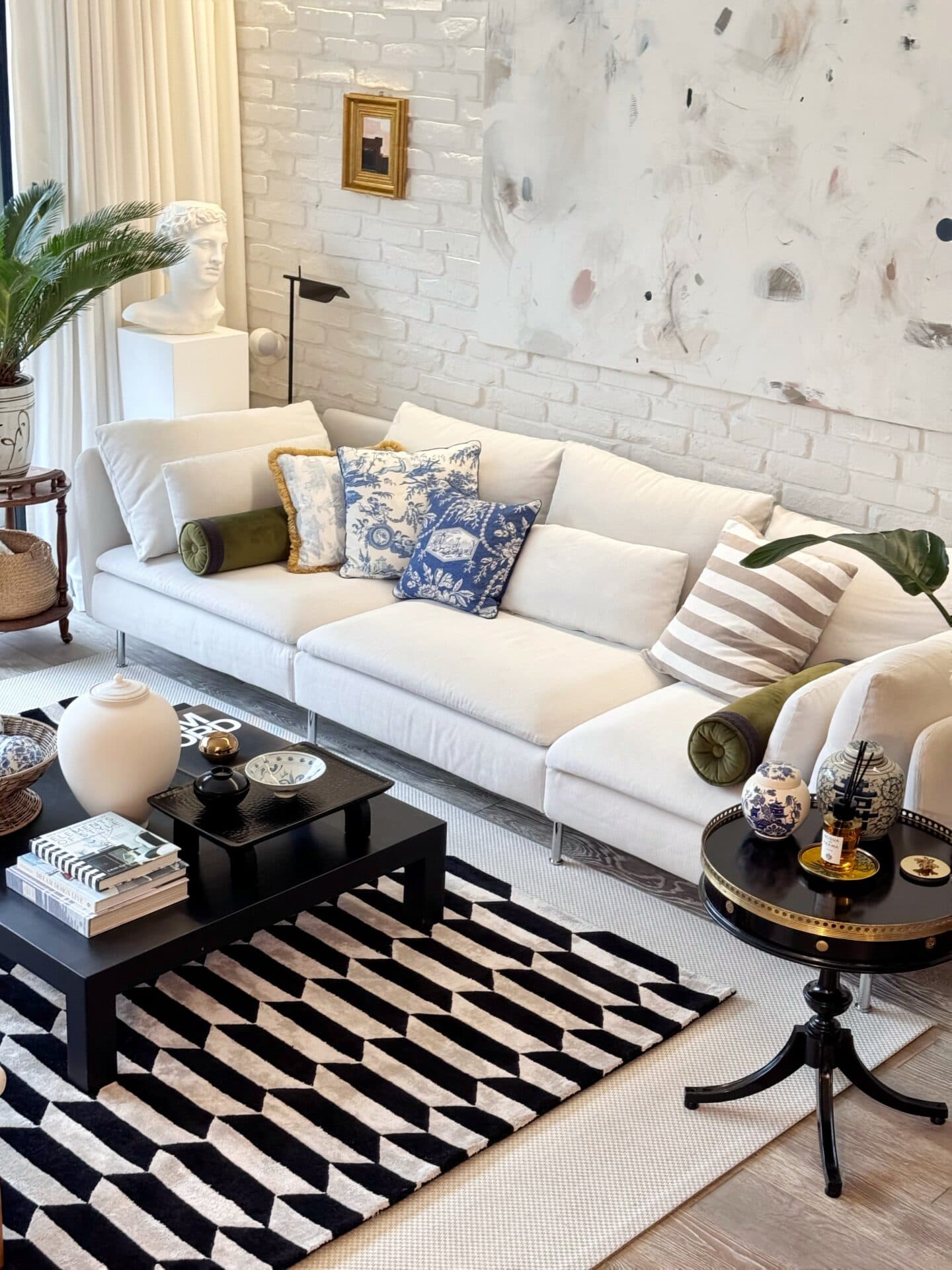 Dywan Noble Cream Black 300x400 cm, proj. M. Fornal, czarny, kość słoniowa, wełna, wiskoza, Carpets & More - 53460