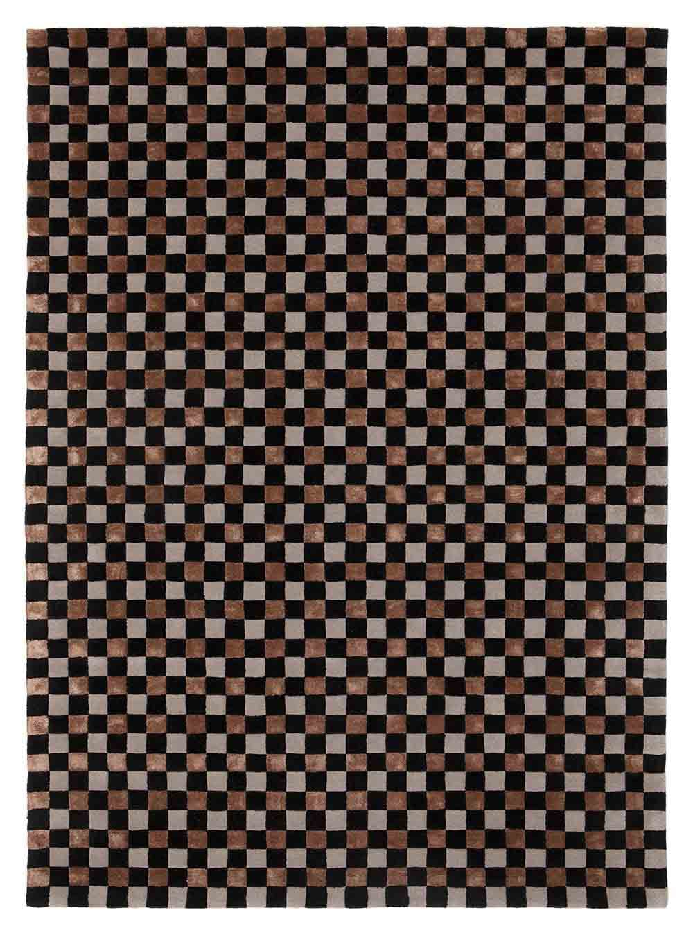 Rug Flicker Black Grey Brown 240x340 cm black, grey, brown, wool, viscose, Carpets & More