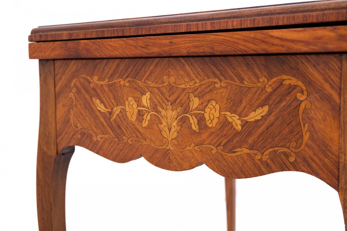 Orzechowy stolik karciak, Francja, lata 60. XIX wieku - 49956