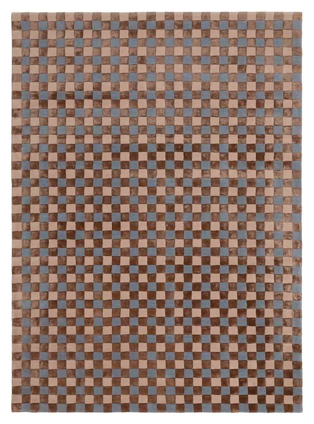 Rug Flicker Blue Beige Brown 300x400 cm, blue, beige, brown, wool, viscose, Carpets & More - DIMENSION