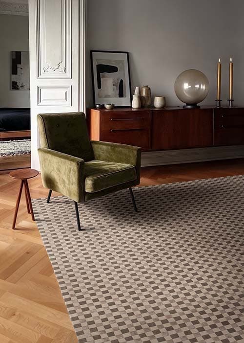 Rug Flicker Beige Light Grey 240x340 cm, beige, light grey, wool, viscose, Carpets & More - 53358