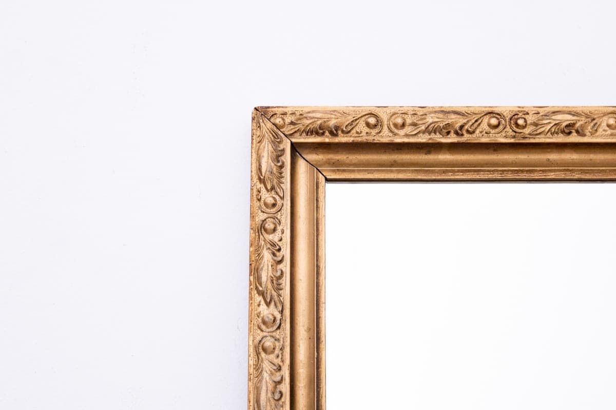 Golden Art Nouveau Mirror, France, 1940s - 49541