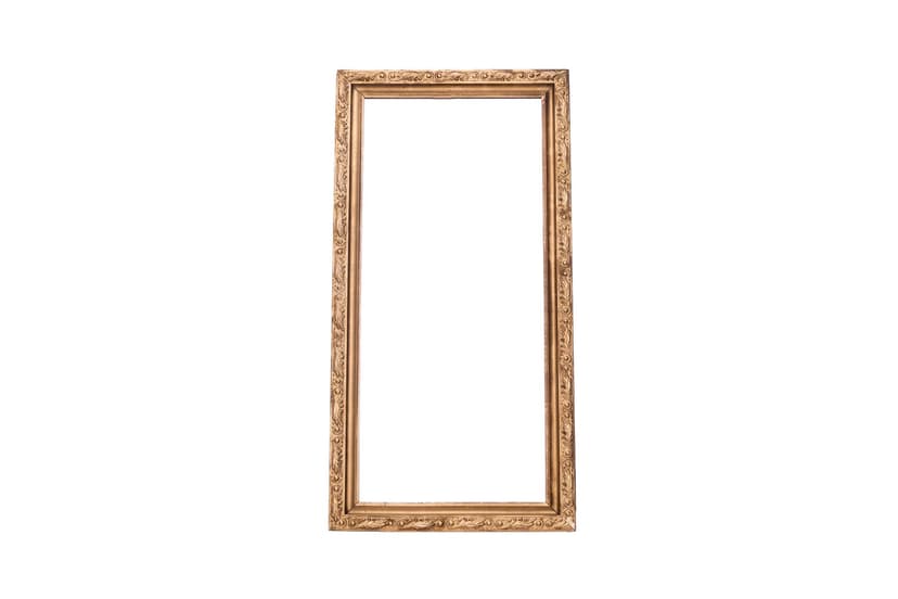 Złote lustro w stylu art nouveau, Francja, lata 40.