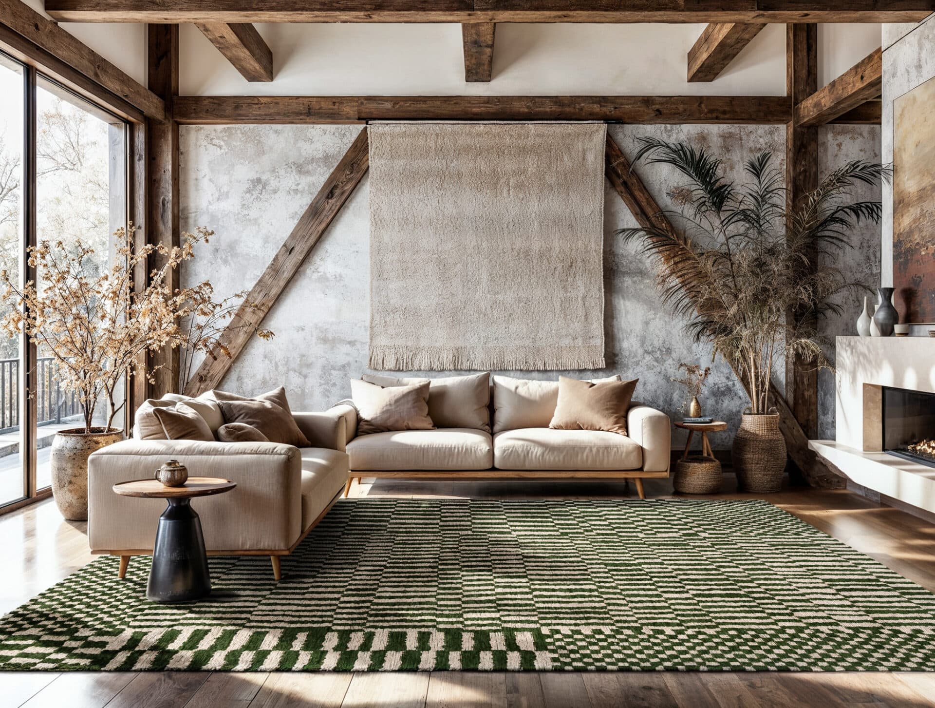 Rug Berber Oasis 9650 280x390 cm beige, green, Louis De Poortere - 55900