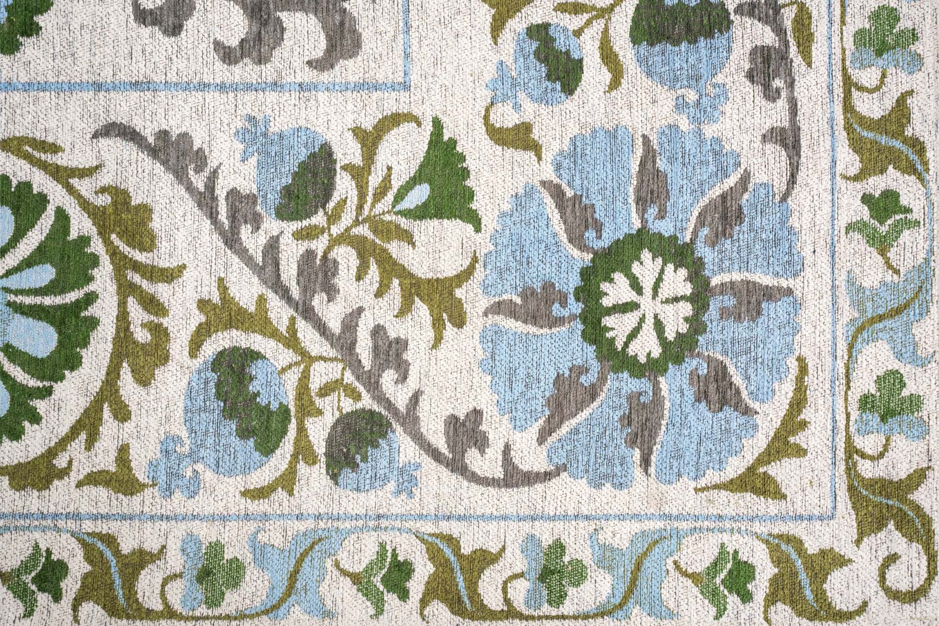 Rug SUZANI SLAVIA white, green, 200x280 cm, Louis De Poortere - 56669