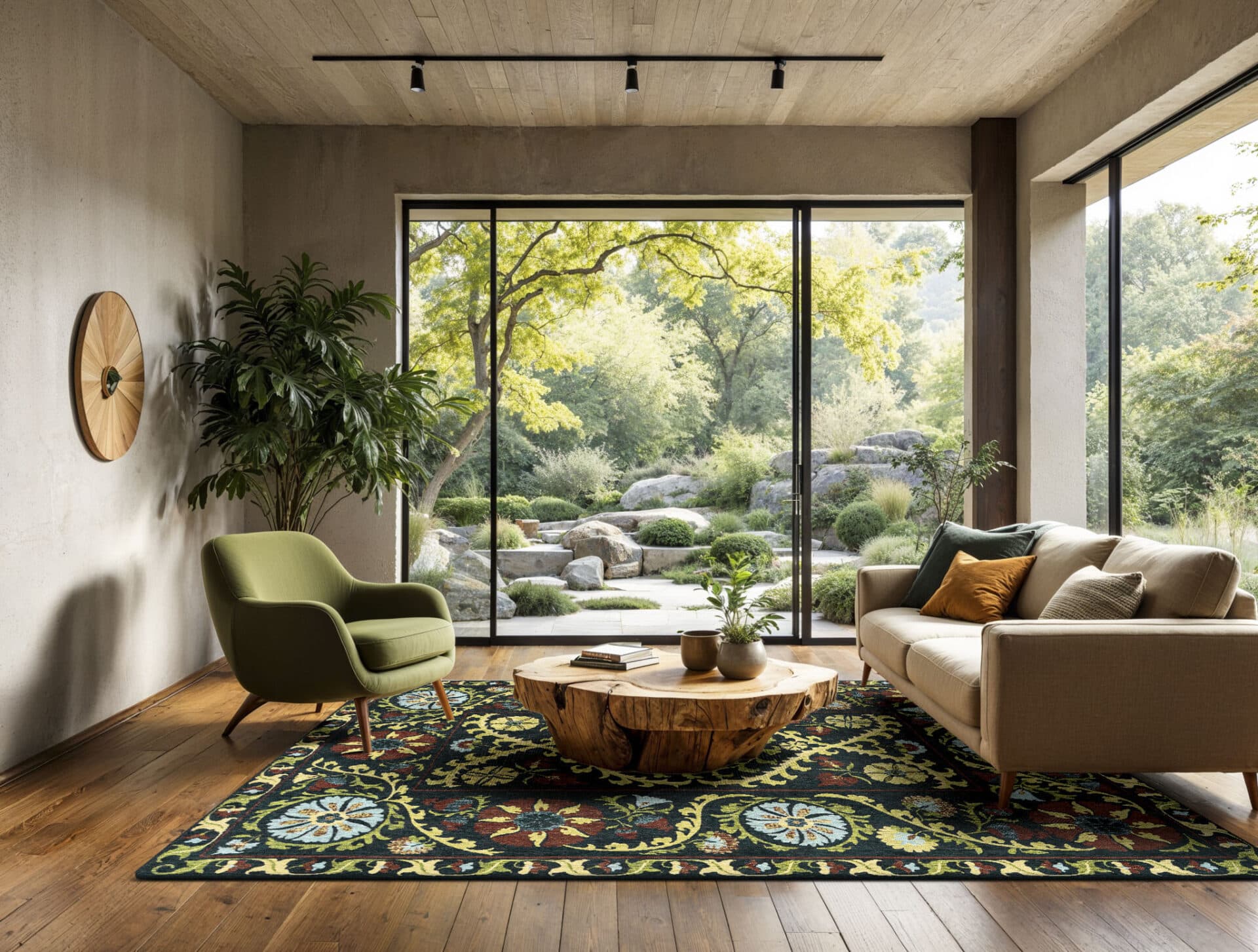 Rug Suzani Bavaria green 280x390 cm, Louis De Poortere - 56612