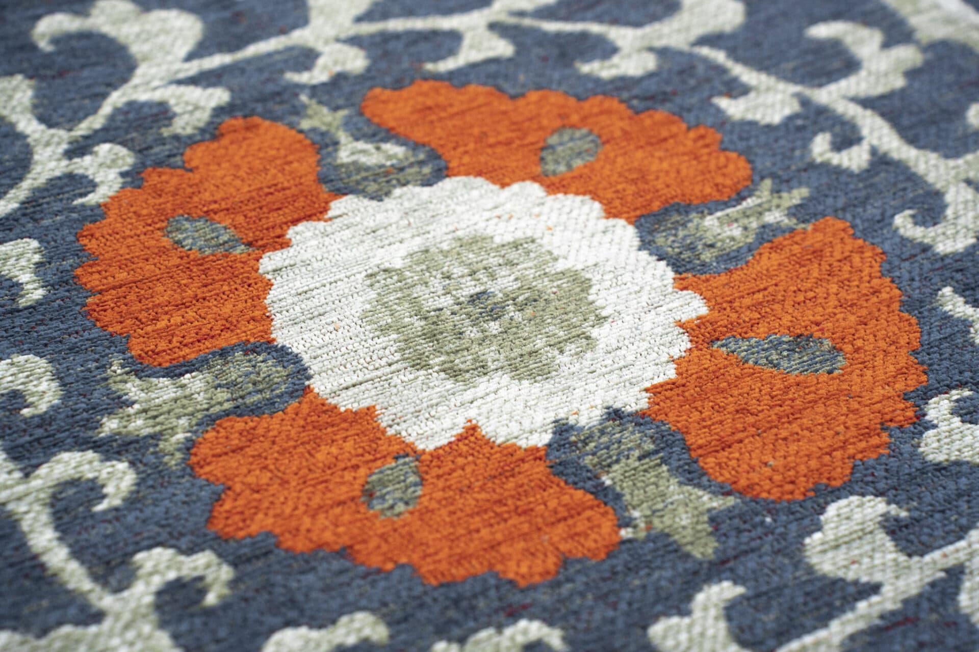 Rug SUZANI NORDIC 9730 280x390 cm, navy blue, red, Louis De Poortere - 56585