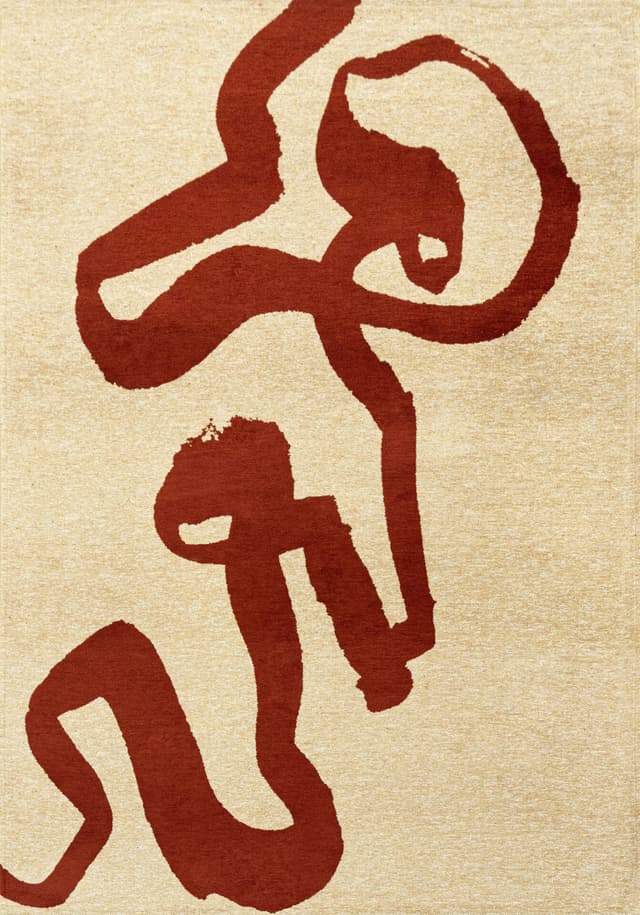 Rug Ribbon Red 200x280 cm beige, maroon, Louis De Poortere - DIMENSION