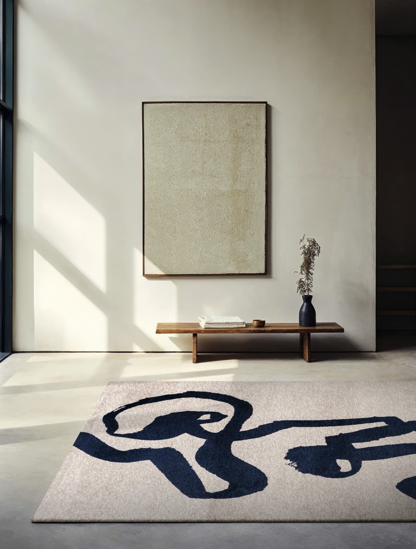 Dywan Ribbon Sea Ink 80x150 cm beżowy, granatowy, Louis De Poortere - 56369