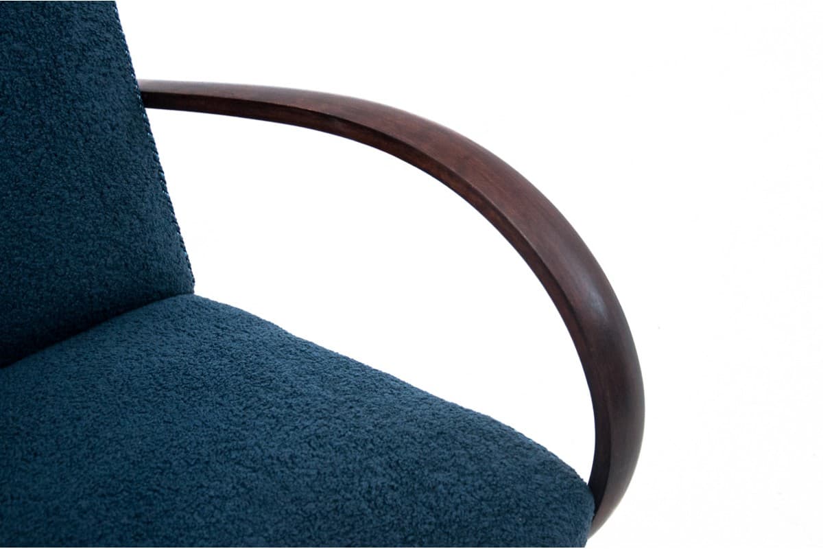 Navy Blue Art Deco Armchair, by J. Halabala, Czechoslovakia, 1930s - 49857