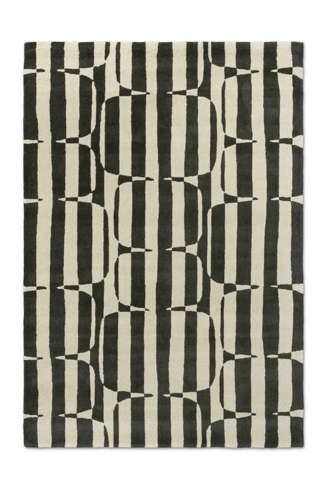 Dywan LOHKO STRIPE CHARCOAL, beżowy, czarny, wełna, 120x180 cm, Scion Living - WYMIARY