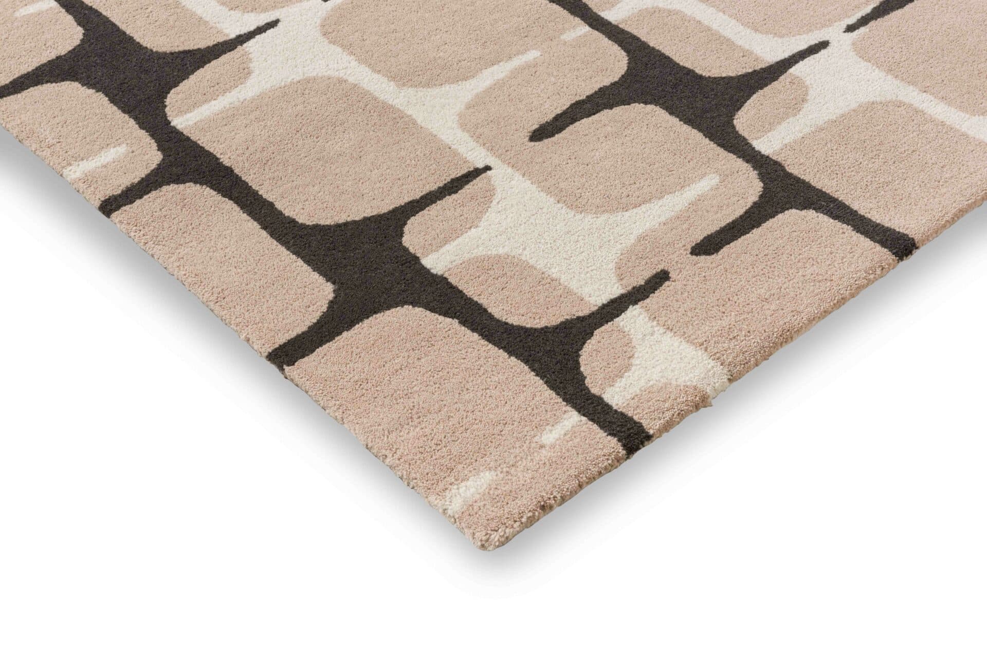 Rug GOING LOHKO DUSK 250x350 cm, beige, black, pink, wool, Scion Living - 56305