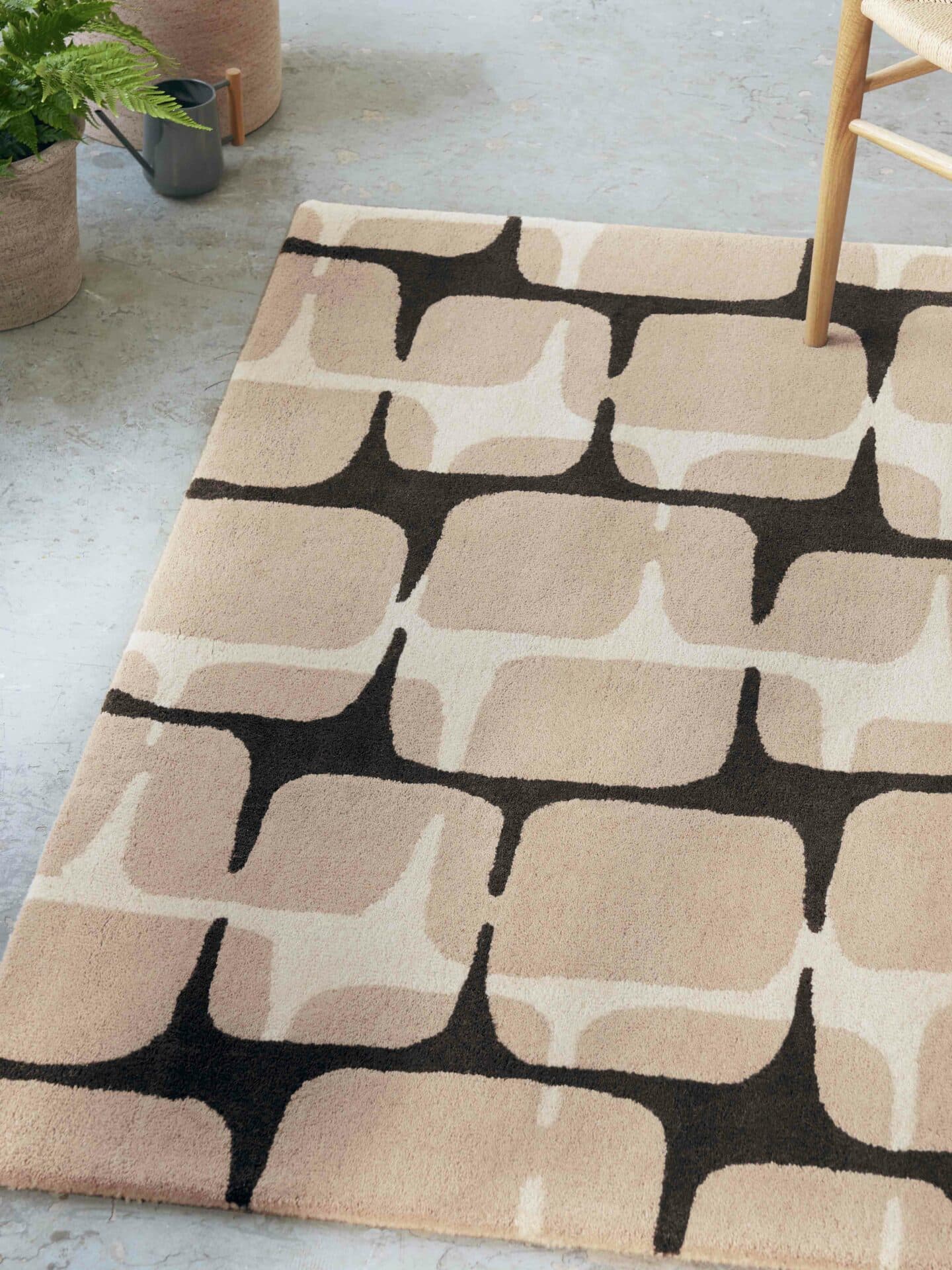 Rug Going Lohko Dusk 200x280 cm, beige, black, pink, wool, Scion Living - 56270