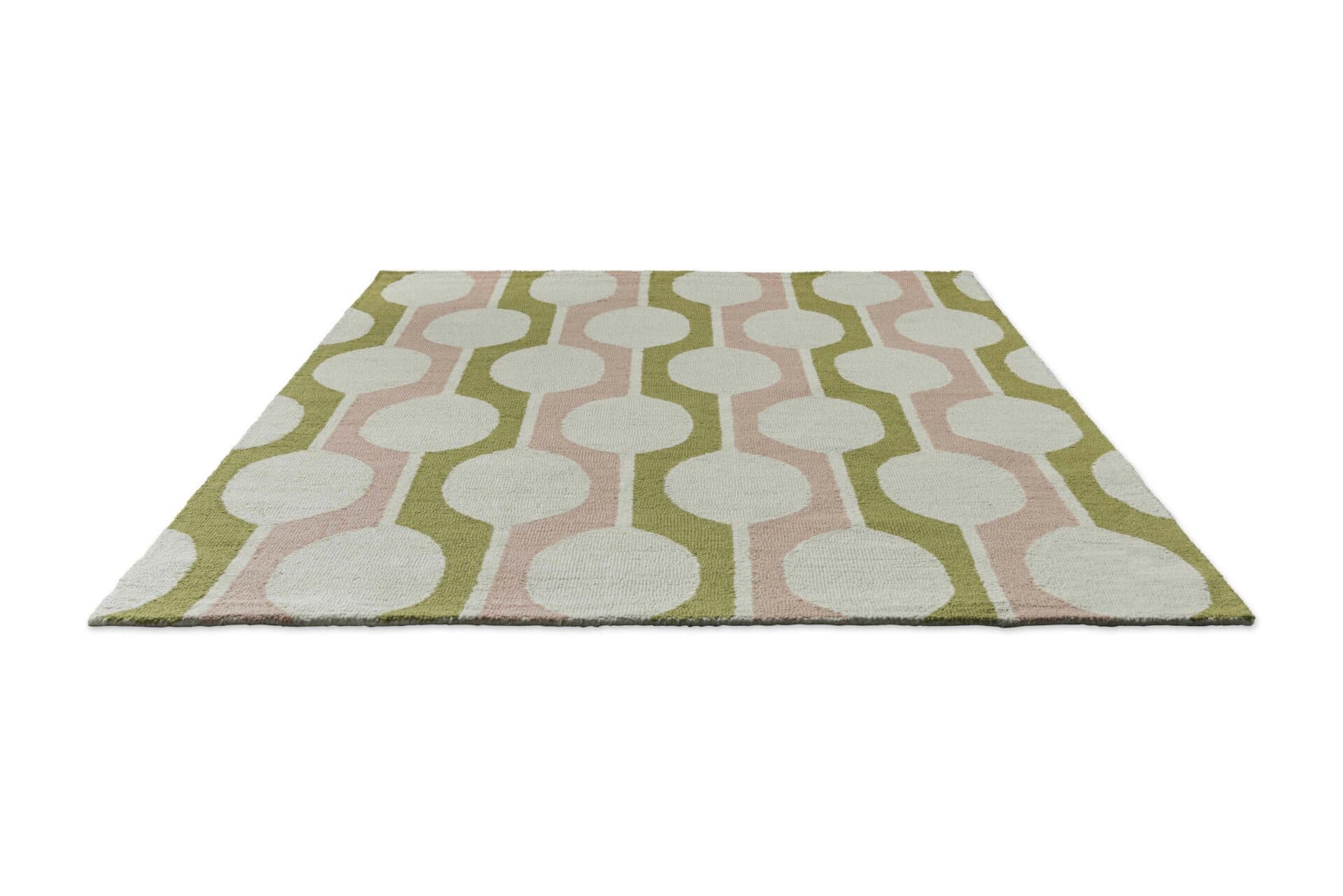 Rug Billow Lichen 120x180 cm beige, olive, pink, wool, Scion Living - 57339