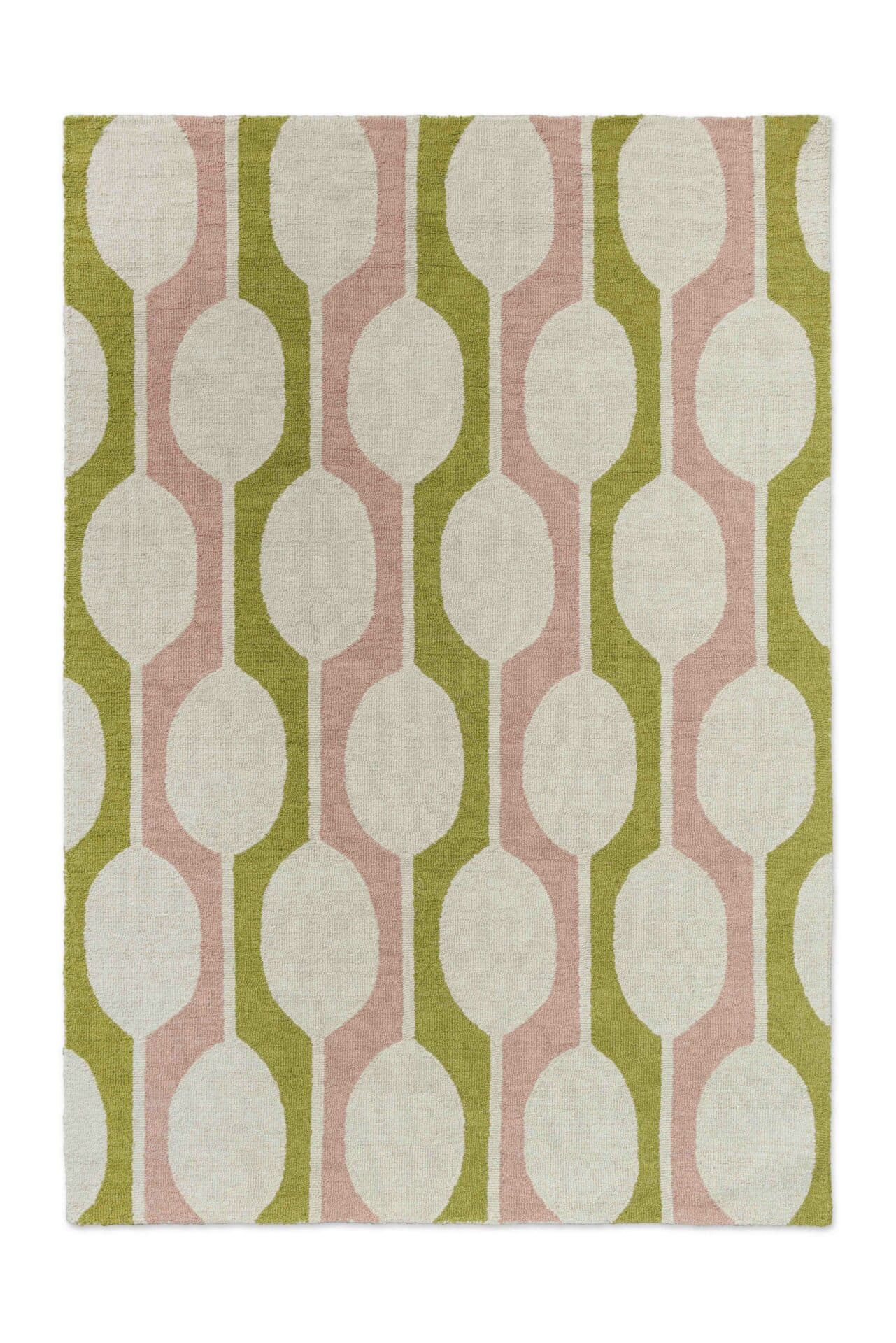 Rug Billow Lichen 120x180 cm beige, olive, pink, wool, Scion Living