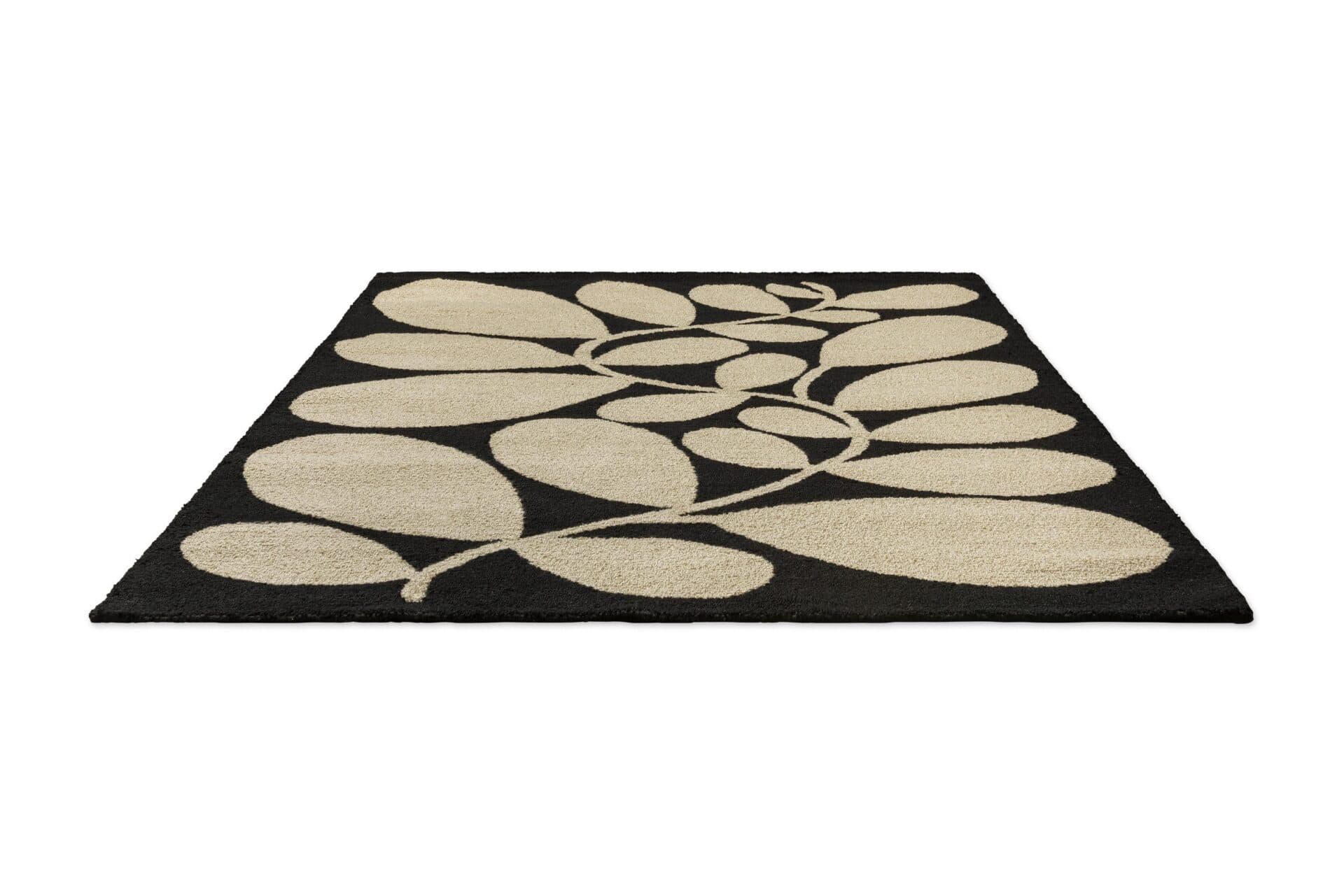 Outdoor rug Sycamore Black 200x280 cm, beige, black, Orla Kiely - 57307