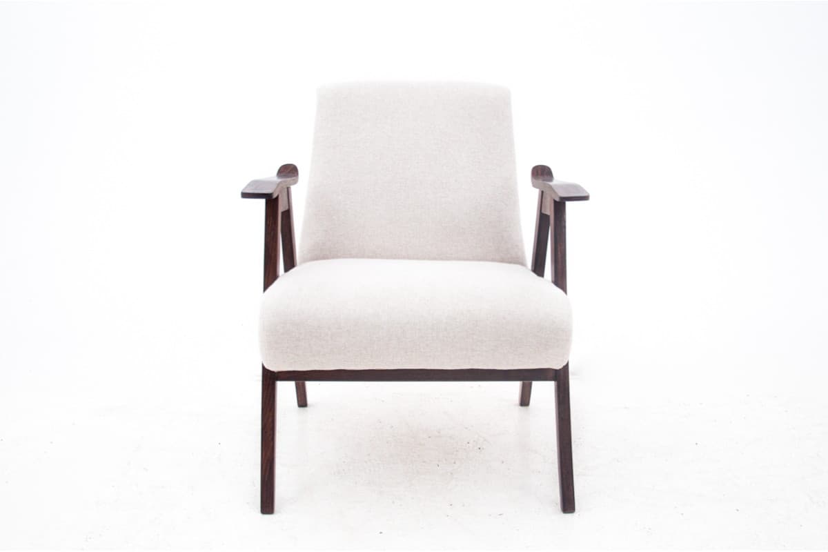 Beżowy fotel, Polska, lata 60. - 50048