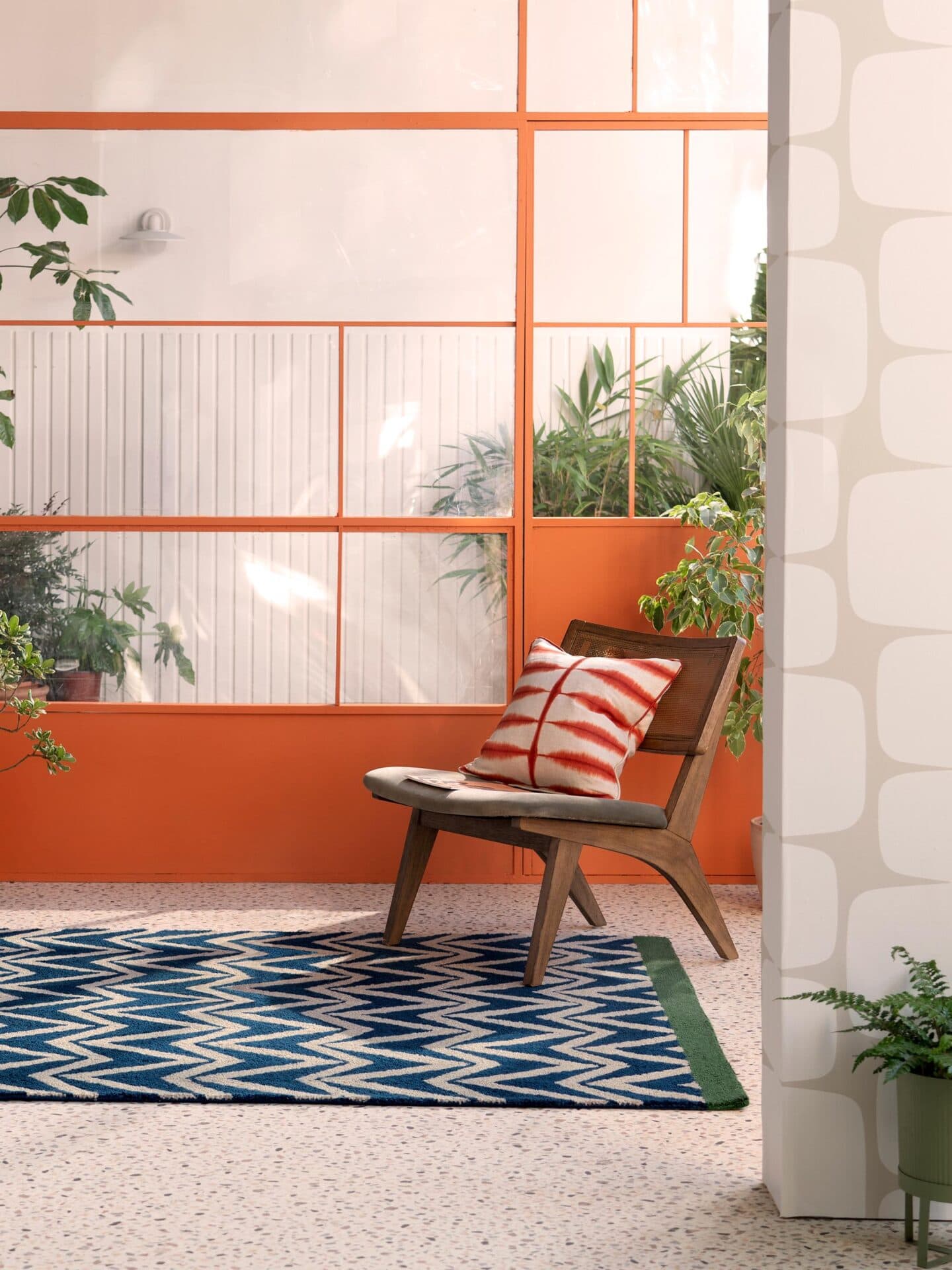 Outdoor rug Dhurrie blue 140x200 cm navy blue, green, Scion Living - 57079