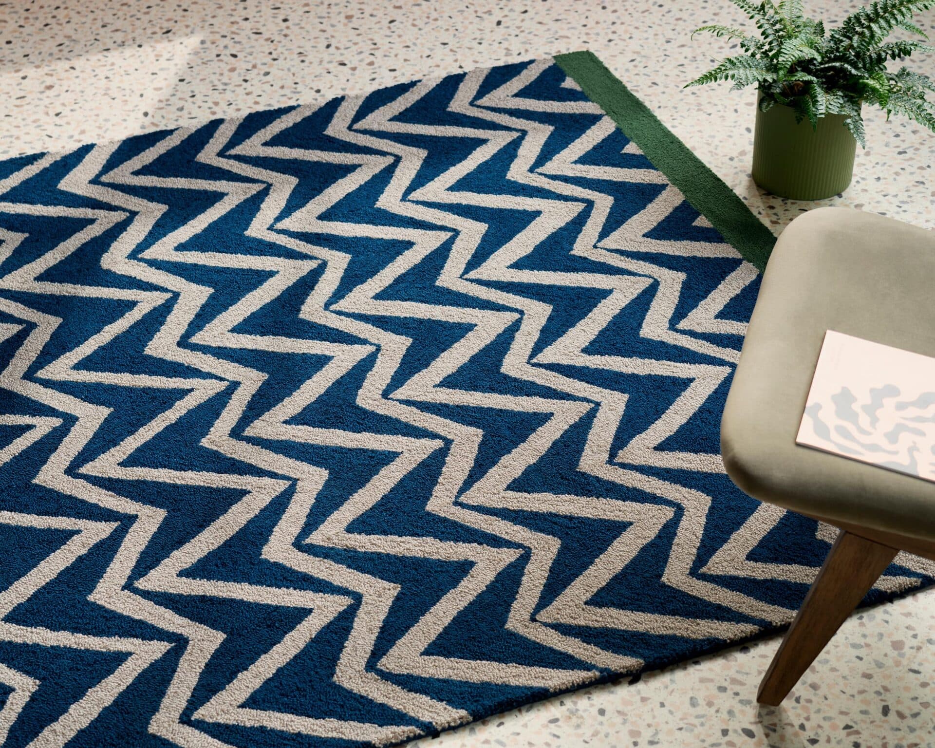 Outdoor rug Dhurrie blue, navy blue, green, 200x280 cm, Scion Living - 57065