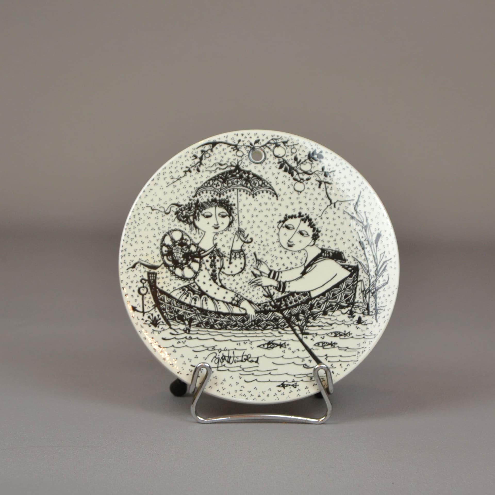 Komplet plakiet ceramicznych, biały, ceramika, proj. B. Wiinblad, Nymolle, Norwegia, lata 70. - 79114