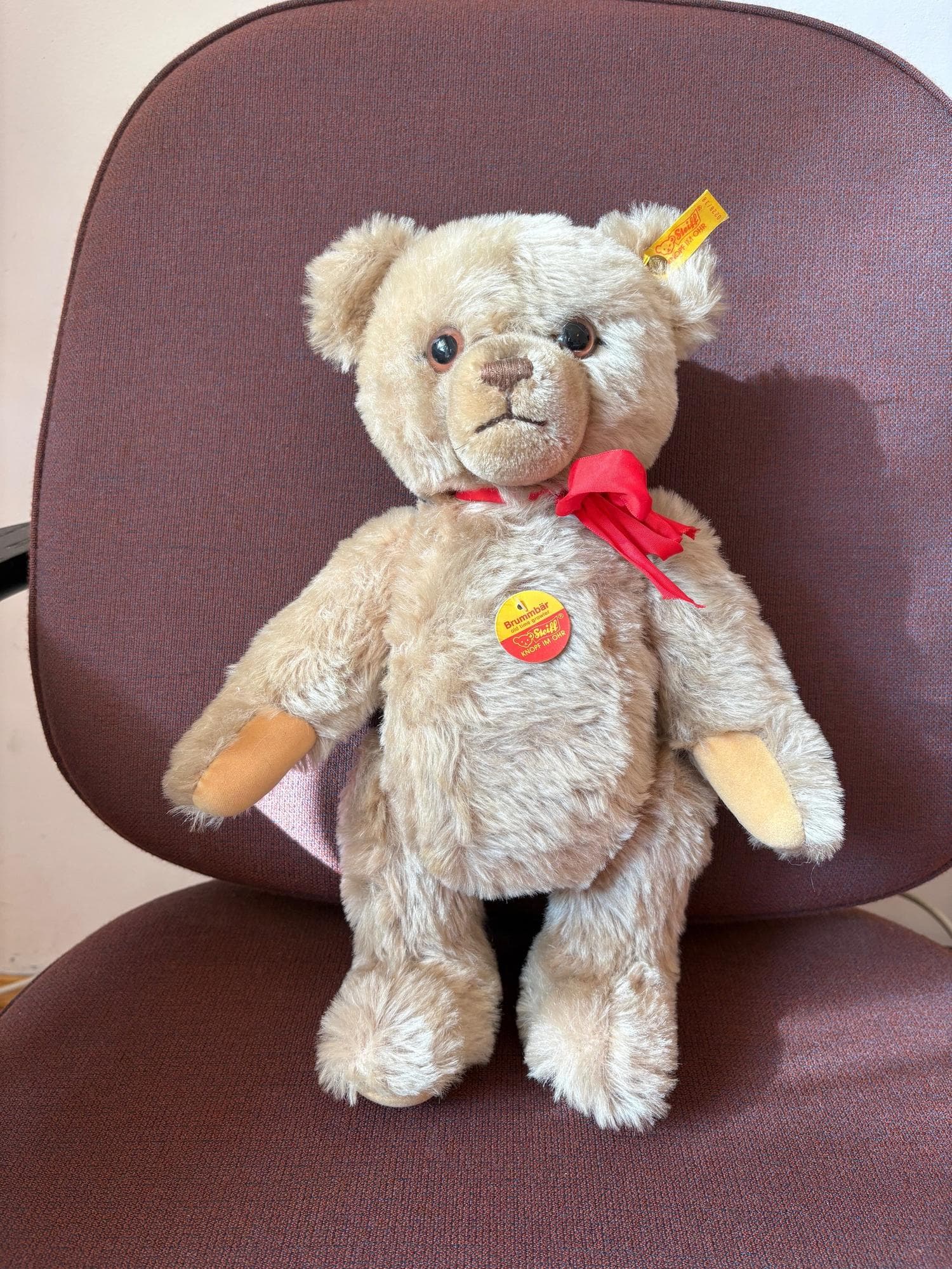 Miś Teddy, beżowy moher, Steiff, Niemcy, lata 80. - 79714