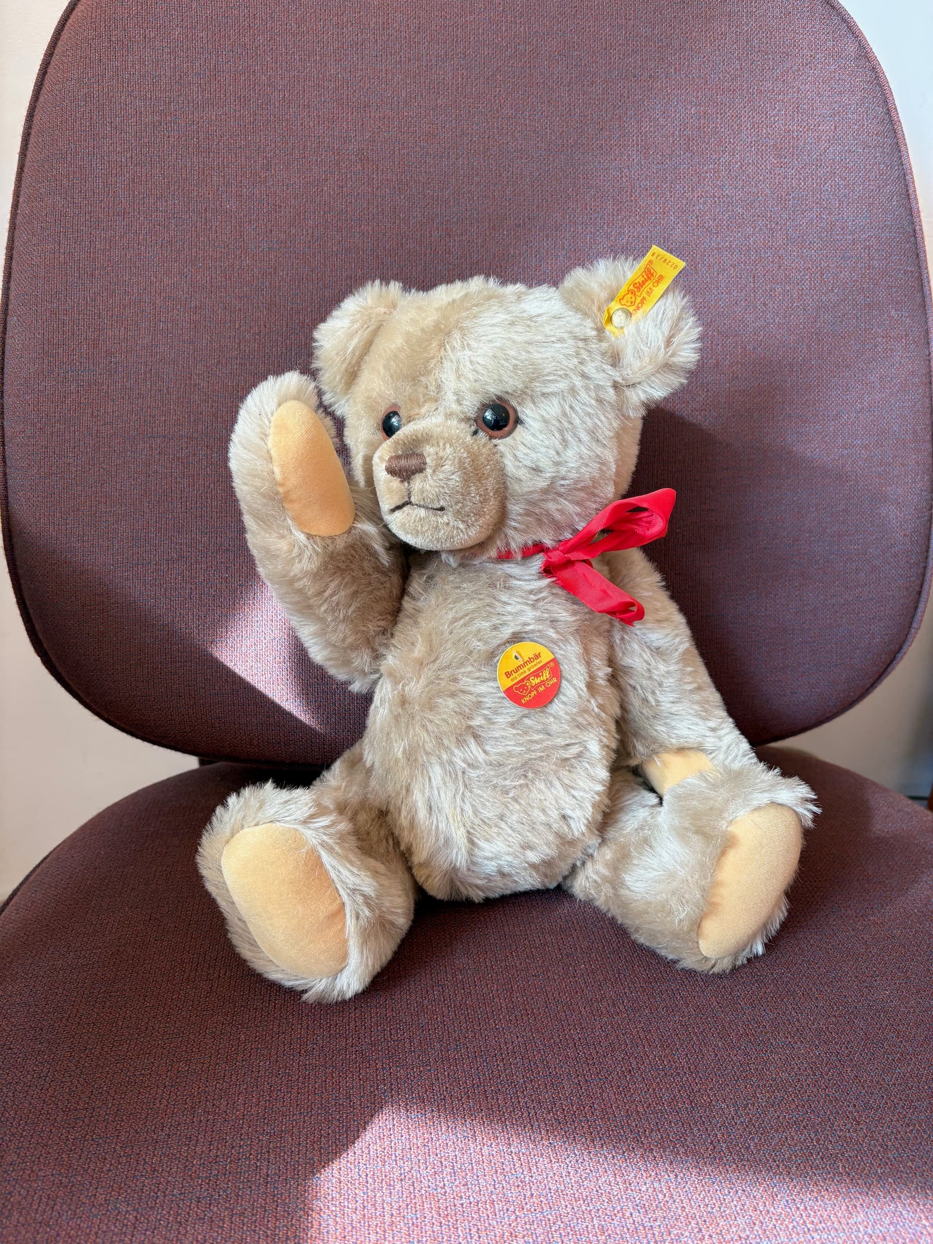 Miś Teddy, beżowy moher, Steiff, Niemcy, lata 80. - 58970