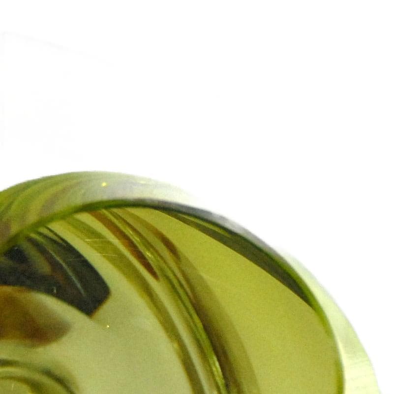 Cytrynowo-zielone świeczniki kryształowe, Val St Lambert, Belgia, lata 60. - 5305