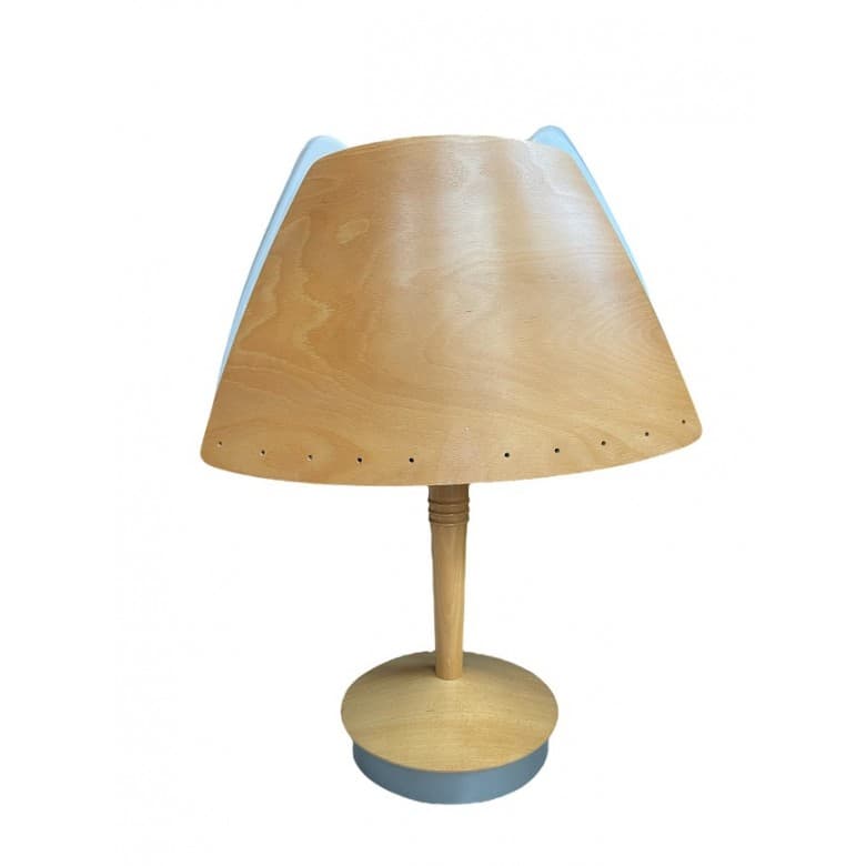 Lampa stołowa Lucid, sklejka jasnobrązowa, proj. S. Eriksen, Dania, lata 70.