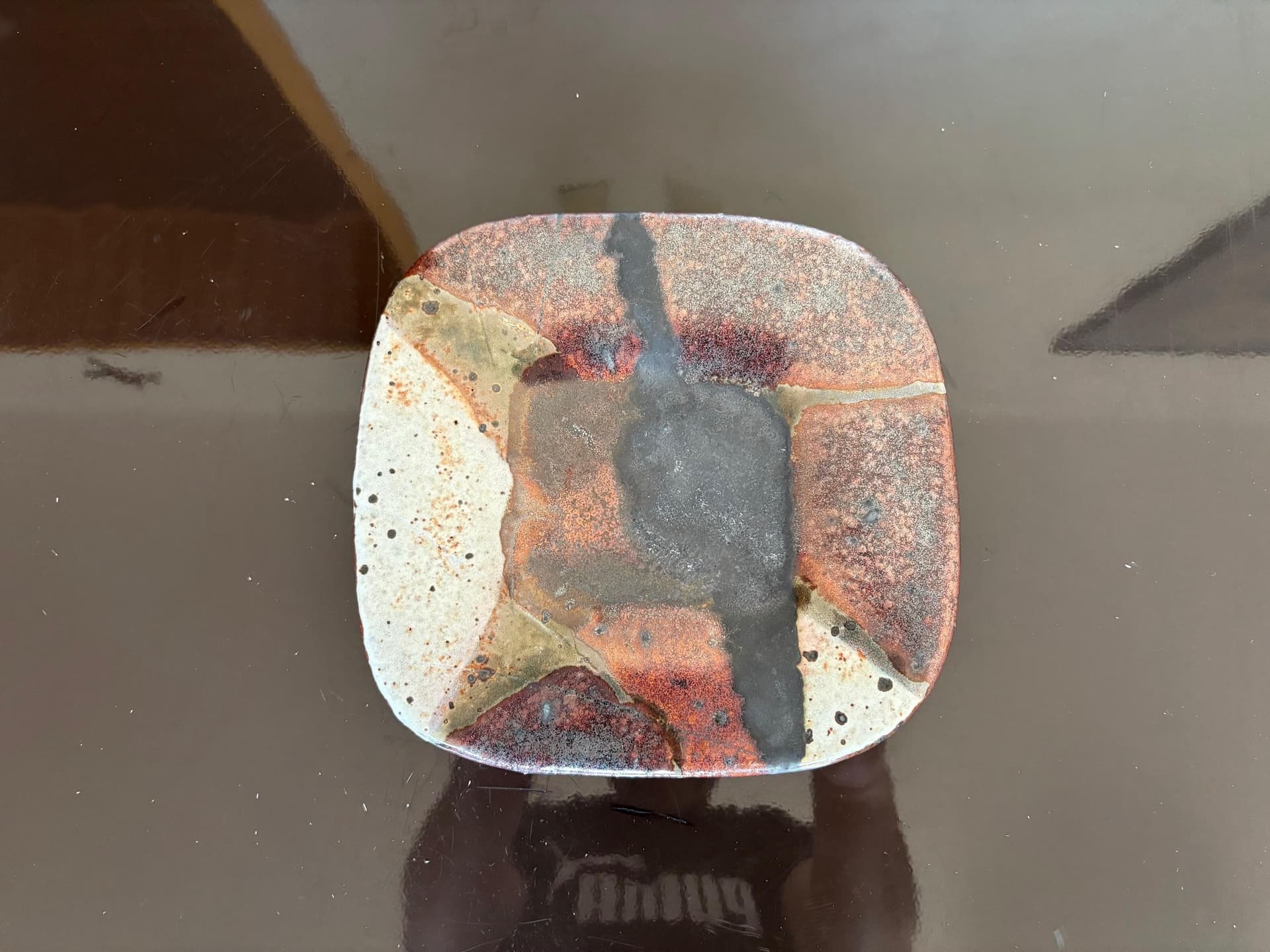 Decorative bowl, multicolor ceramics, by J. Pouchain, Atelier Dieulefit, France, 1960s. - 79663