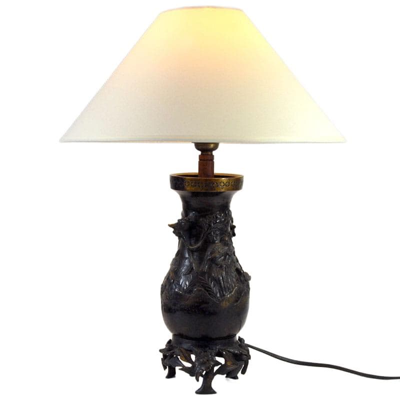 Brązowa lampa stołowa, Japonia, XIX w. - 5278