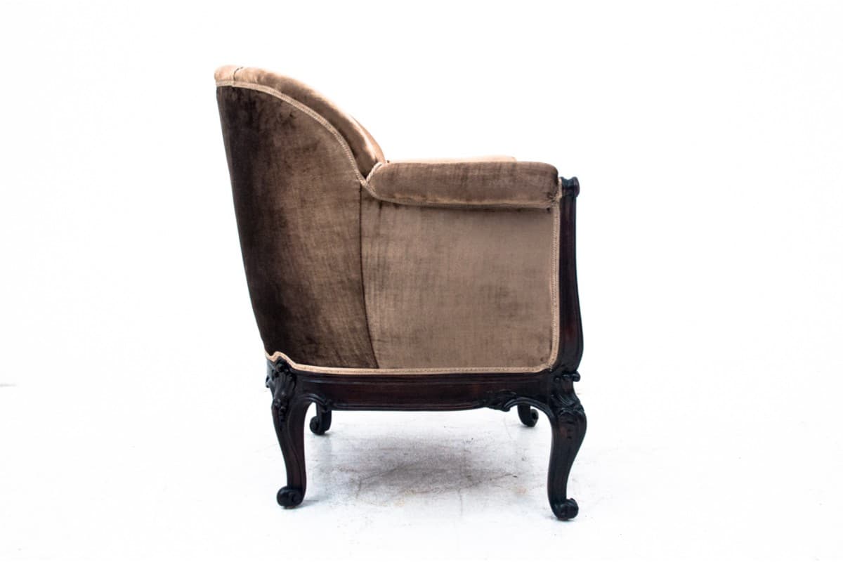 Beżowy komplet salonowy w stylu wiktoriańskim, Norwegia, lata 90. XIX wieku - 50194