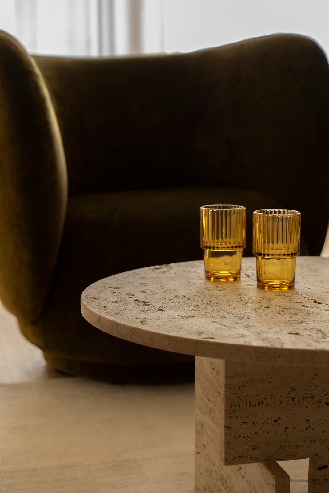 Stolik kawowy z trawertynu Object068, NG Design - 61639