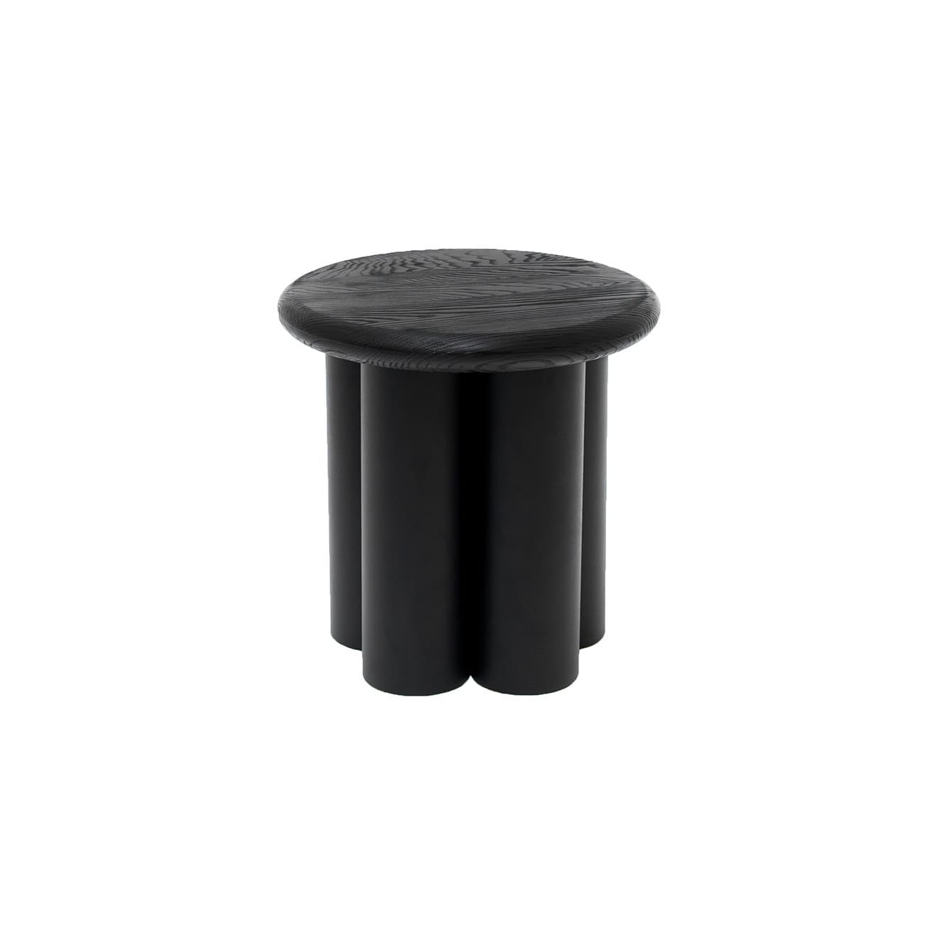 Side table Ø40x40 cm black oak and steel, by unknown, no brand - 62198