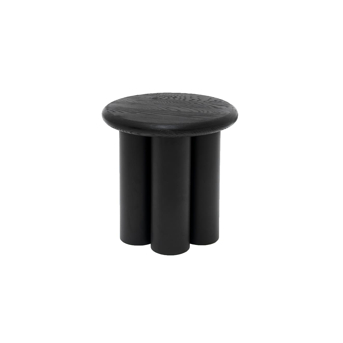 Side table Ø40x40 cm black oak and steel, by unknown, no brand - 62197
