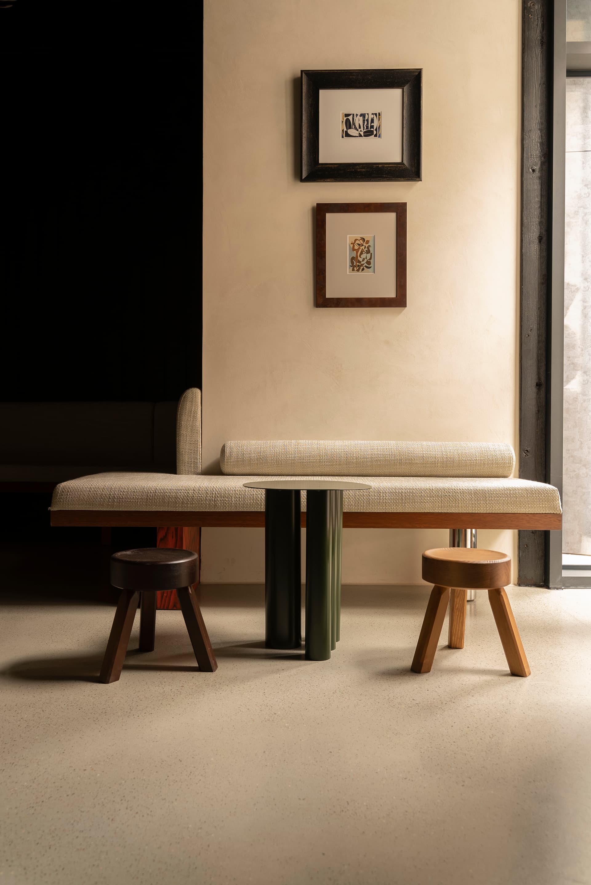 Bottle Green Steel Side Table, Bauhaus Style, 1920s - 61294