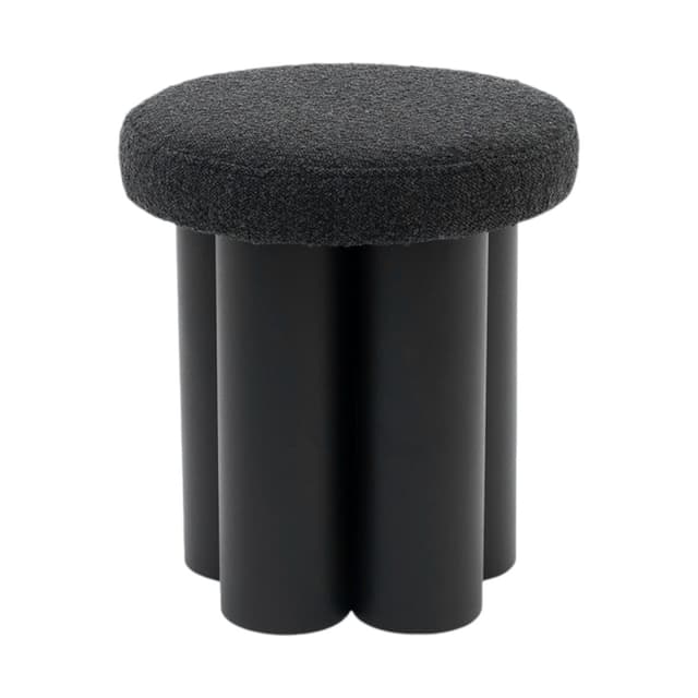 Stool Ø38x45 cm black boucle, no designer, no brand - DIMENSION