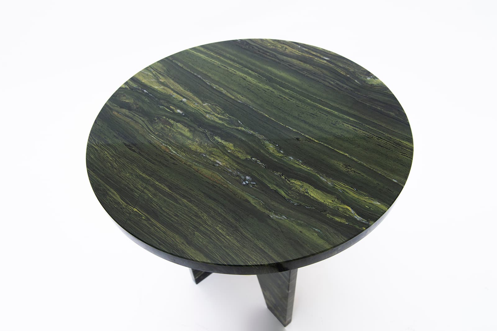 Side table Ø40x50 cm Verde Dorato marble green, contemporary, no brand - 61219