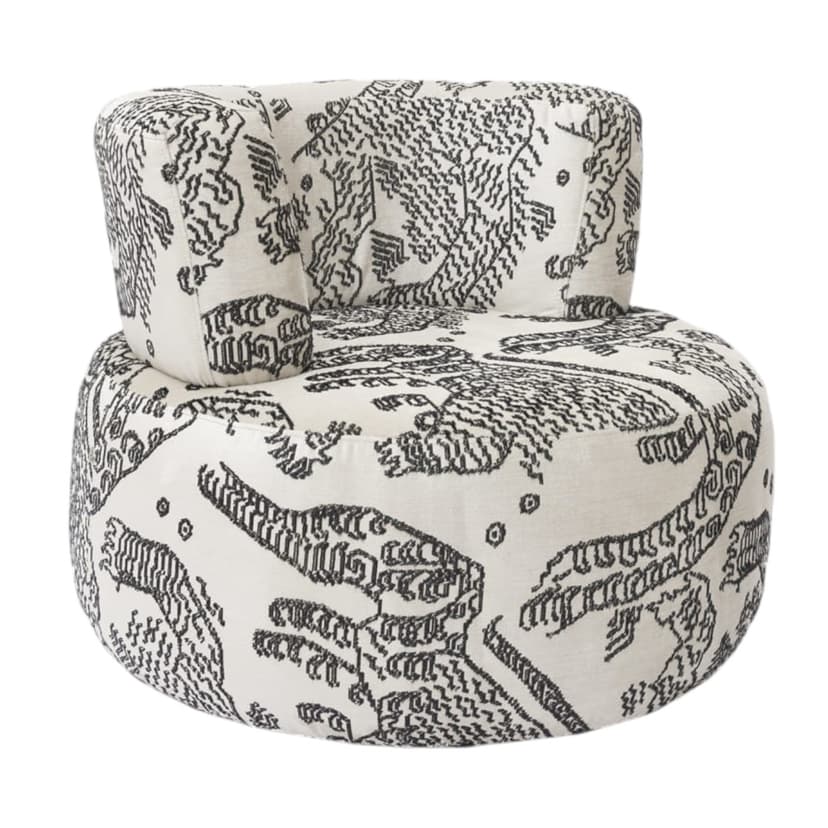 Fotel tapicerowany tkanina Dedar White Object051, NG Design