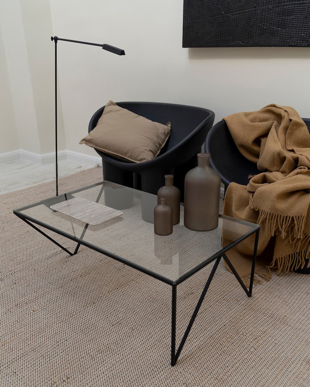 Stolik kawowy stalowy szklany oblat Object037, NG Design - 62719