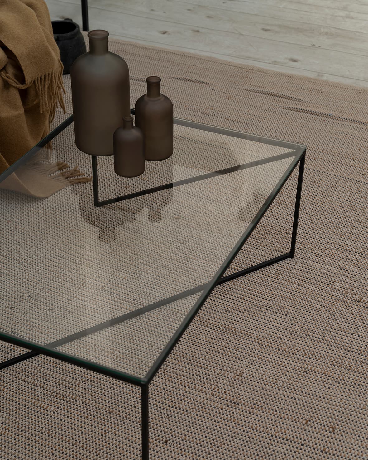 Stolik kawowy stalowy szklany blat Object038, NG Design - 62604