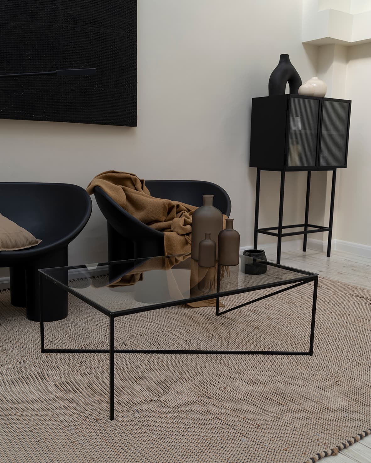 Stolik kawowy stalowy szklany blat Object038, NG Design - 62602