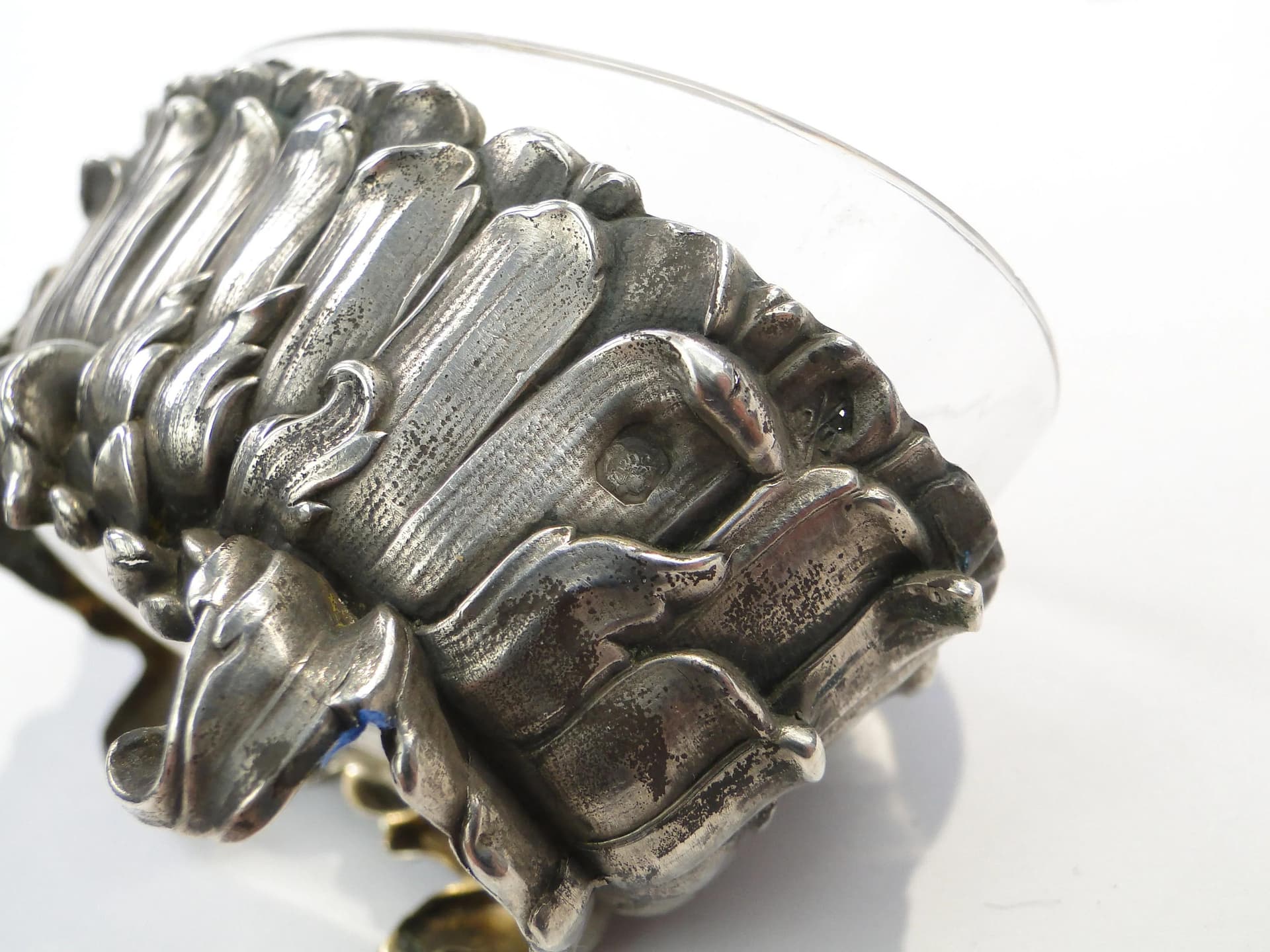 Srebrna para solniczek z kryształowymi wkładami, Francja, lata 90. XIX w. - 59495