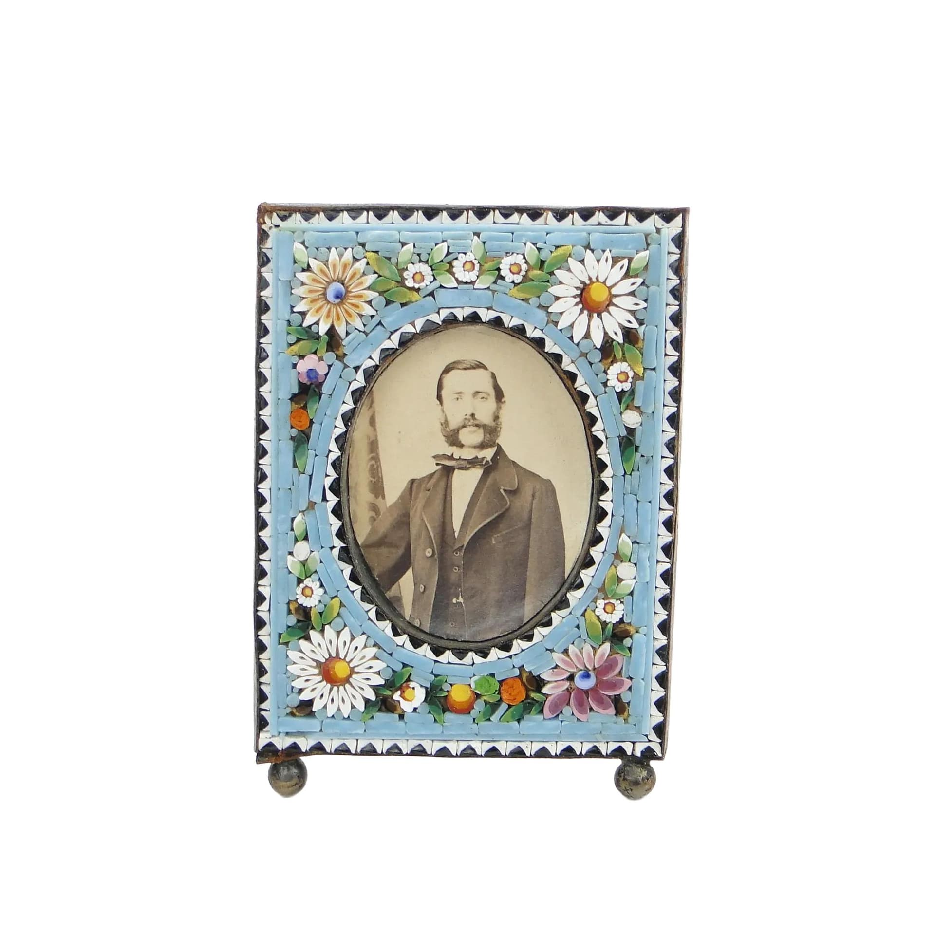 Ramka na zdjęcie z mikromozaiką millefiori, Włochy, lata 1900–1920