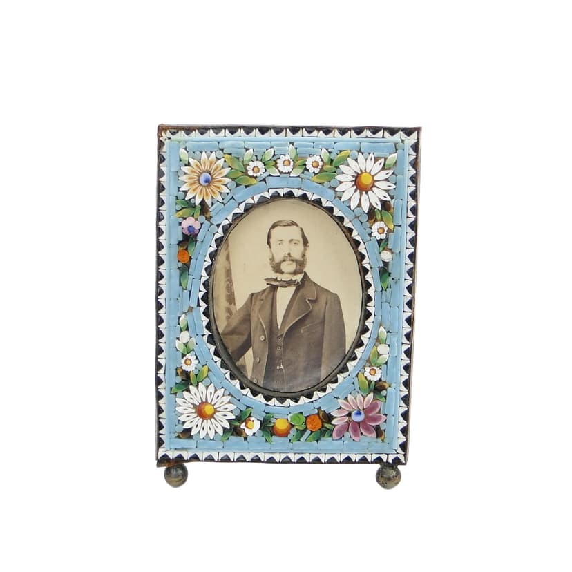Ramka na zdjęcie z mikromozaiką millefiori, Włochy, lata 1900–1920
