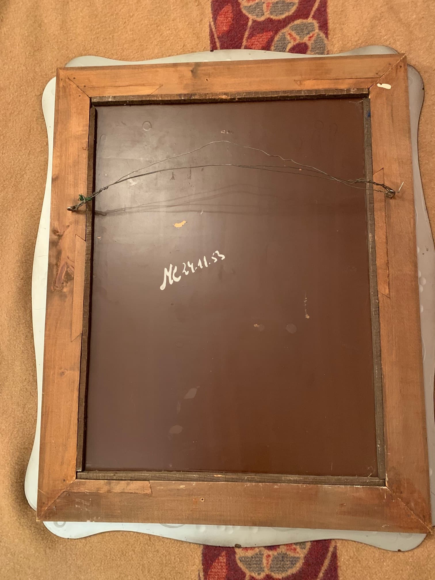 Lustro ścienne, Cristal Arte, szkło złote, styl Pietro Chiesa, Włochy, lata 50. - 59729