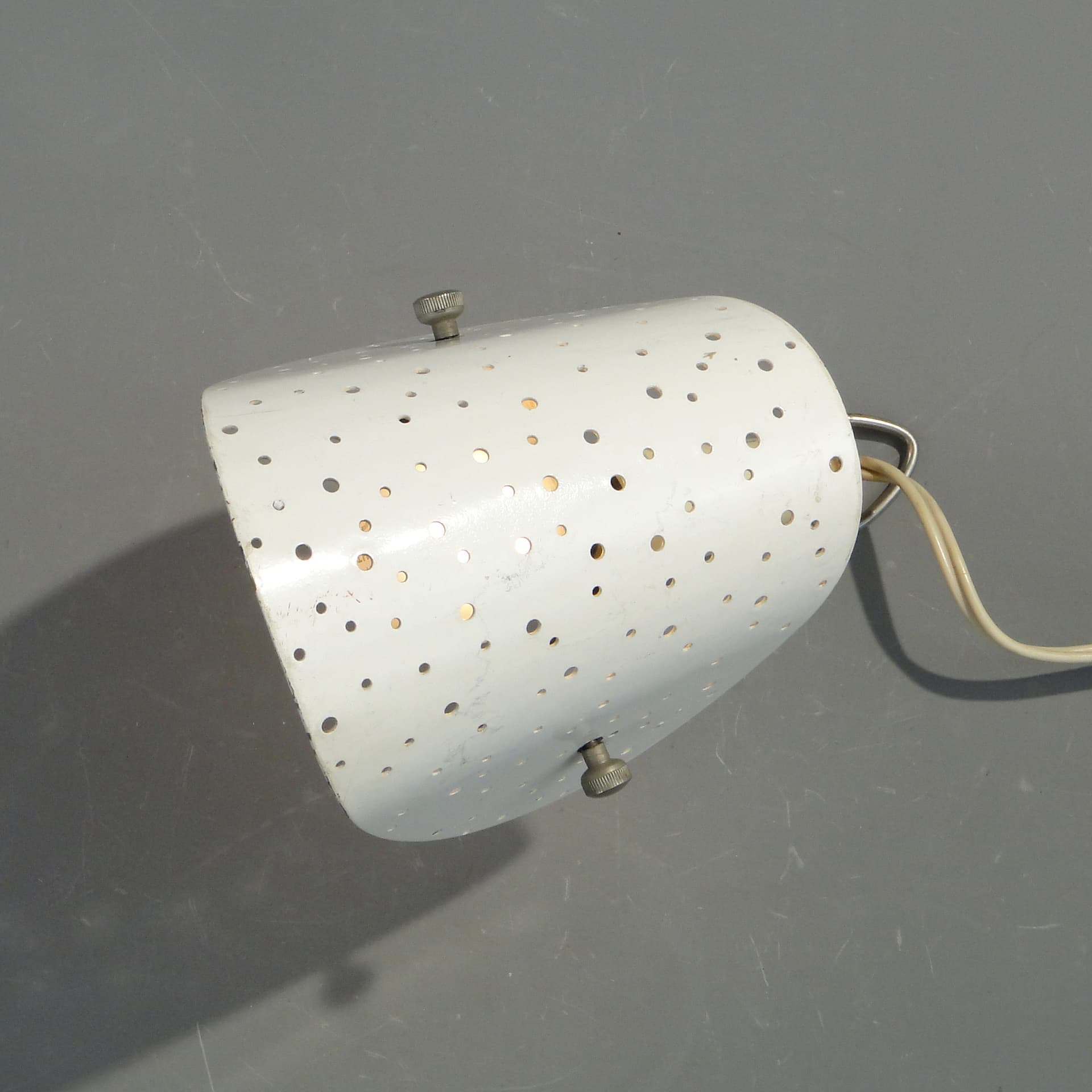 Lampa stołowo-ścienna Pop Art, ivory white, metal, proj. A. Gałecki, Polska, lata 60. - 59859