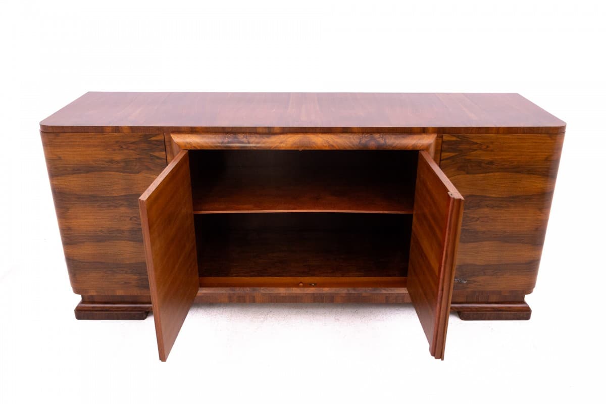 Brązowa komoda Art Deco, Polska, lata 40. - 191449