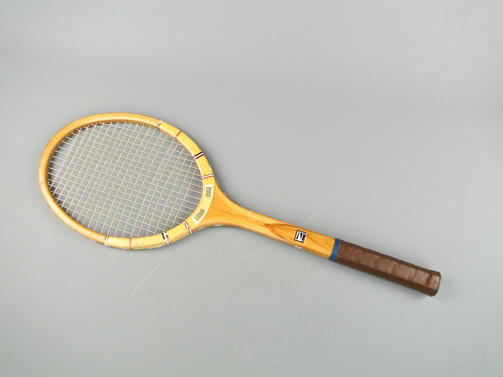 Rakieta tenisowa, brąz jasny, drewno, ZSRR, lata 60. - 59952