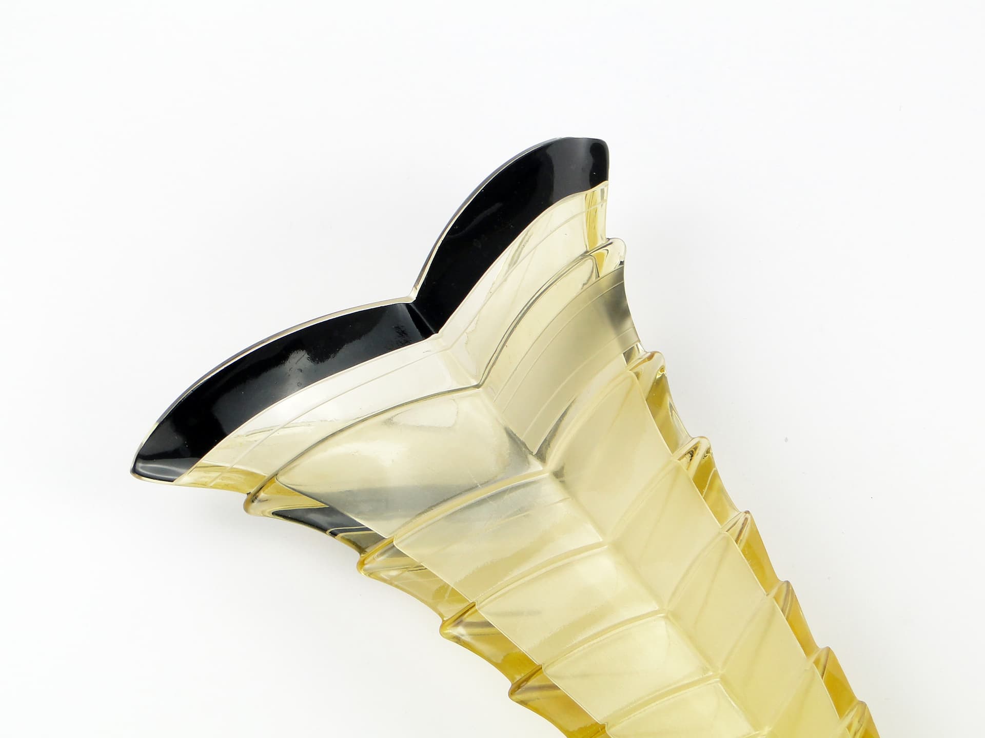 Wazon Art Deco, szkło żółty, Czechosłowacja, lata 30. - 60006