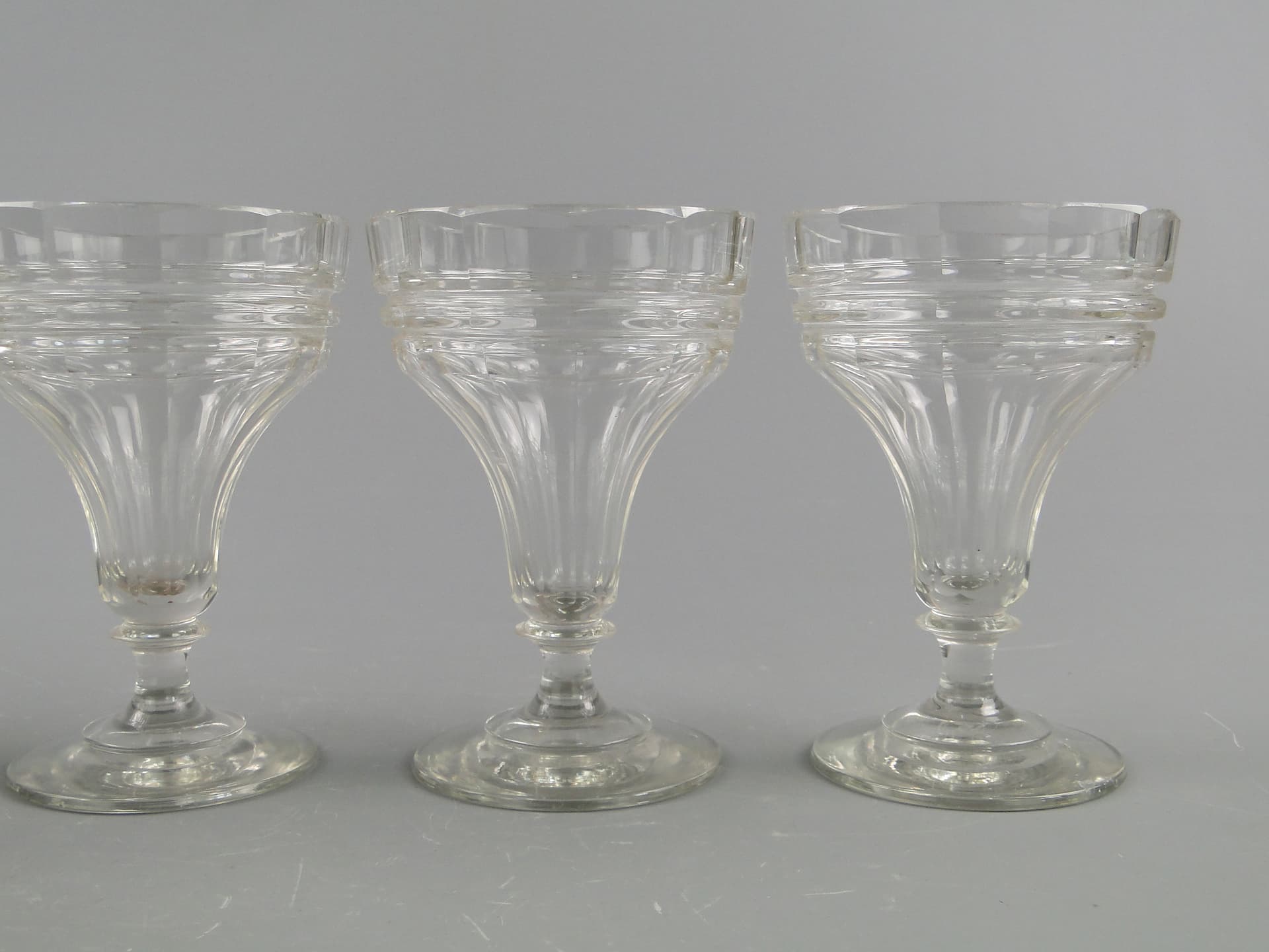 Set of Goblets, Viennese Secession, transparent, crystal, by J. Hoffmann, Austria, 1920s. - 60244